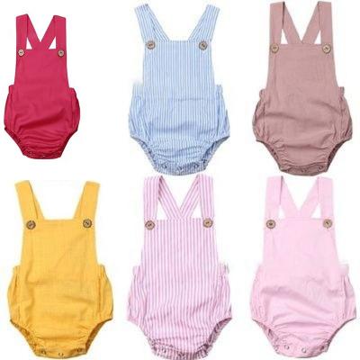China Custom Cotton Line Baby Clothes Baby Girls Romper Onesie Sleeveless Soft Clothes Baby Bodysuit for sale