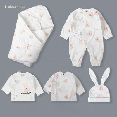 China 100 Cotton Romper Full Month New Born Baby Clothing Gift Set Organic Newborn Boy Clothes Set Baby Clothes for sale