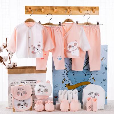 China Golden supplier organic 100% cotton shower clothings clothes jumpsuits box newborn new born baby gift set for girl for sale