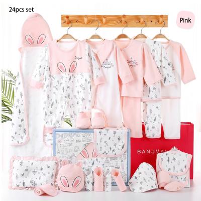 China Wholesale newborn babies gift box pure cotton clothing 24pcs Layette sets casual baby clothes set for four seasons for sale
