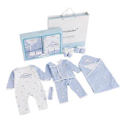 China Fashion 8pcs New Born Clothing Sets Cotton Infant Boy Baby Footed Pajamas Romper Gift baby christmas clothes for sale