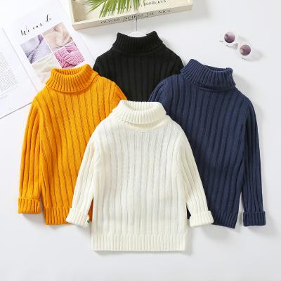 China Children's high neck long sleeve cotton top baby girls Ribbed Knit sweater turtleneck turtle neck for kids for sale