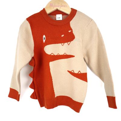 China Custom Knitted Cotton Yarn Color Combination Baby Boy Winter Wear Pullover Sweater for Kids for sale