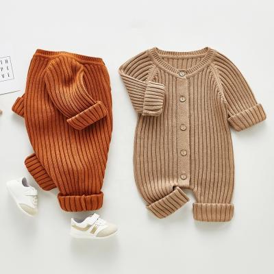 China Winter Custom 100% Cotton Sweater Baby Boys Girls Infant Jumpsuit Bodysuit for sale
