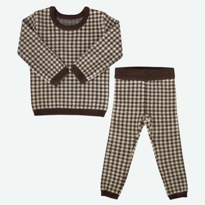 China 2023 2024 Autumn Winter Baby sweaters clothes Jacquard knitted design customized kids sweater set for sale