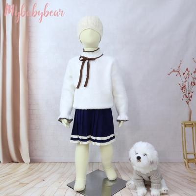 China Baby Clothes Kids' Coat Winter Girls Feather Yarn Sweater Pullover Cute Baby Girls Sweater for sale