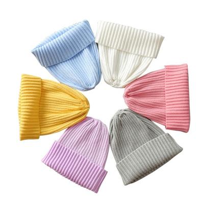 China Autumn Winter Custom Logo Baby Beanie Hat Rib Fashion Fitted Knitting Baby Hat for sale