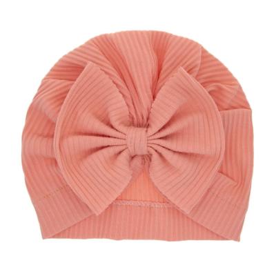 China Newborn Baby Hospital Hats with Bowknot Toddler Infant Hat Baby Beanie hat for sale