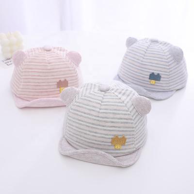 China Summer Cotton Baby Hats Cute Casual Striped Soft Eaves Baseball Cap Baby Boy Beret Baby Girls Sun Hat for sale