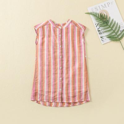 China Kids Blouses And Shirts Children's Stripe Top 2023 Summer Casual White Shirts Teenager School Brand Outerwear Cotton for sale