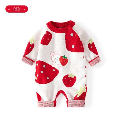 China Wholesale Newborn Baby Knit Pure Cotton Romper Infant Sweaters Onesie Children's Long Sleeve Bodysuit for Autumn Winter for sale