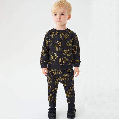 China Hot Sale Toddler Boy Suit Clothes 100% Cotton Kids Clothing Fleece Sweatshirt Two Piece Sets Toddler boy clothing sets for sale