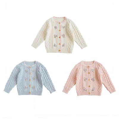 China 2023 spring and autumn hot sale sweet and lovely solid girls knitted sweater cardigans for sale