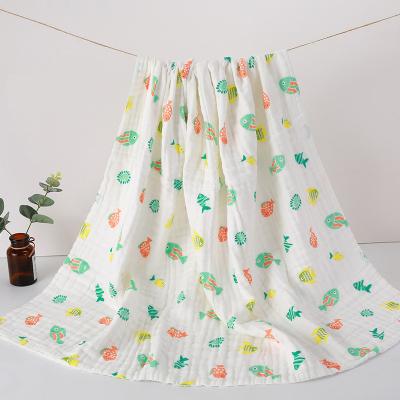 China Cotton gauze baby bath towel newborn blanket cover suitable for any season's baby blanket cover for sale