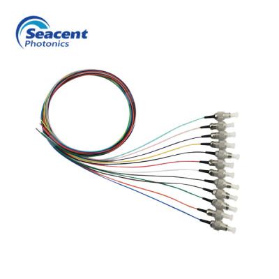 China ROHS Approved Fiber Optic Pigtail UPC Polish 12 Color Beam With FC/ST Connector for sale