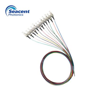 China Trança da fibra ótica do feixe da cor do revestimento de PVC 12 de LSZH/Com o conector do SC UPC à venda