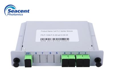 China Insert Type 1x4 Cassette PLC Splitter Passive Optical Network High Stability for sale