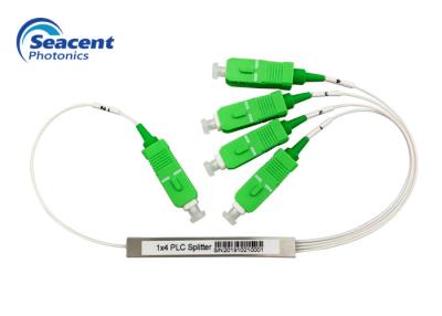 China Mini Type 1x4 Fiber Optic Plc Splitter With SC/APC Connector Low Insertion Loss for sale