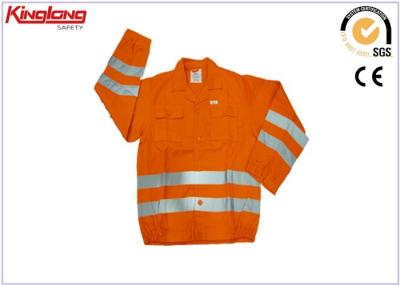 China Camisas anaranjadas casuales masculinas del trabajo de la visibilidad de las cintas reflexivas las altas escogen los botones breasted en venta