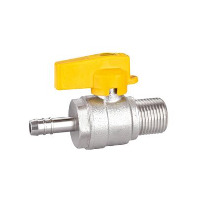 China Smooth Brass Gas Ball Valve With Hose Connector X Male PTFE Seal Valve for sale