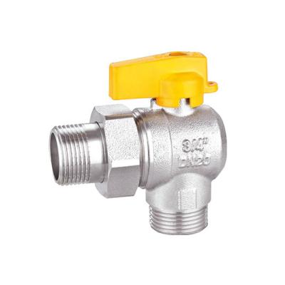 China Brass Gas 1/2 Inch Male Ball Valve Nickel Plated 3/4 Threaded Ball Valve for sale