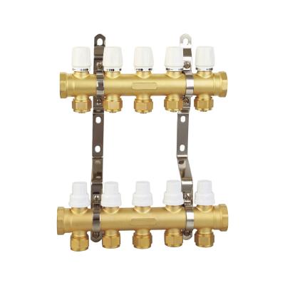 China Brass Gas Distribution Manifold Threaded Hot Water Distribution Manifold PTFE for sale