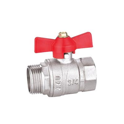 China OEM Brass Three Quarter Inch Ball Valve With Butterfly Handle for sale