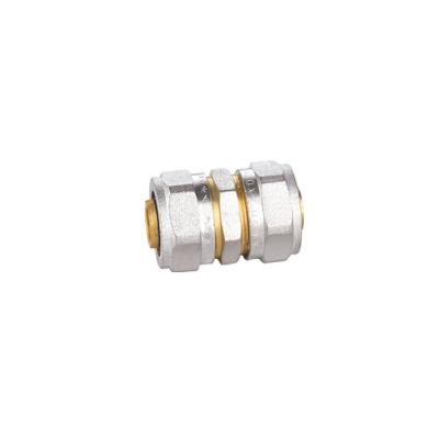 China Anticorrosive Brass Compression Fittings Nickel Plated Compression Straight Connector for sale
