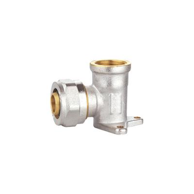 China Anti Corrosion Brass Compression Adapting 90 Wall Plate Elbow for sale