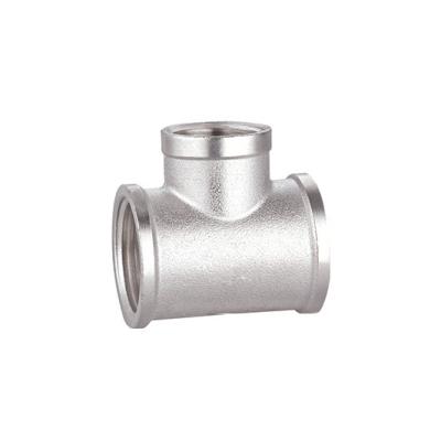China Brass 3 Way Tee Pipe Fitting Chrome Plated BF4016 For Plumbing System for sale