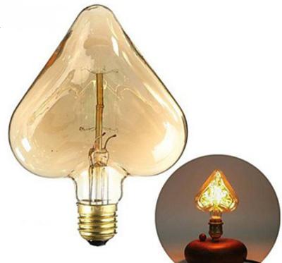 China Festival Bar Restaurant beautiful glass heart background decorate Retro osram bulb Party lamp WS102 for sale