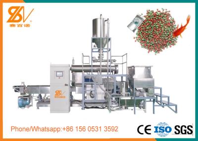 China 2 Screw Fish Feed Extruder , Sinking Floating Fish Feed Machine BV Certification for sale