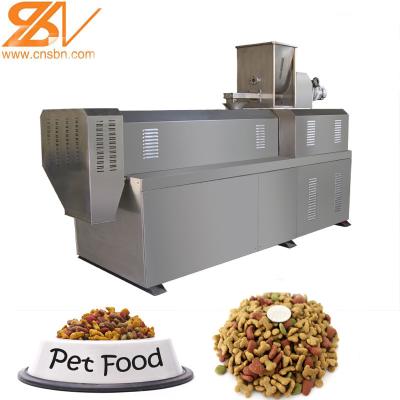 China Dry Kibble Dog Food Extruder Machinery Plant 100kg/H - 6kg/H Big Range Puffing Snack for sale