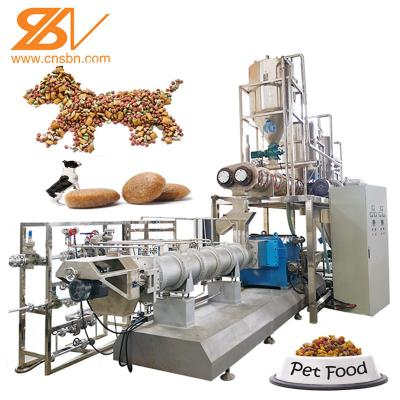 China 1-6t/H Dry Kibble Pet Dog Cat Food Snack Processing Extruder Manufacturing Plant for sale