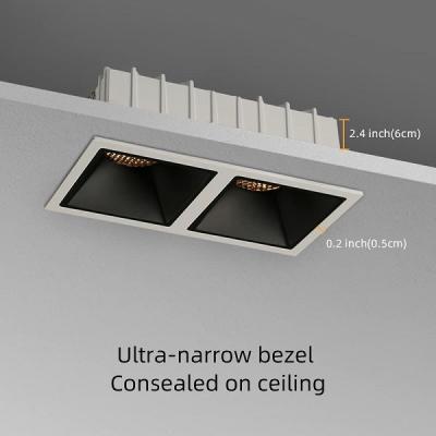 China Dimmable Canless Double Recessed Spotlight , Warm White Linear LED Cob for sale