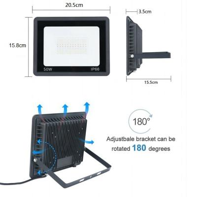 China Smart RGB TUYA Flood Light 50W , Compatible Waterproof Outdoor LED Flood Lights for sale