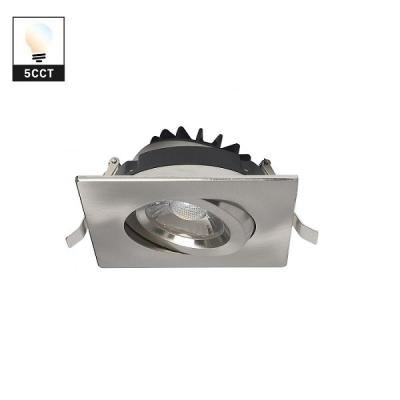 China FCC Passed Plastic Dimmable LED Downlights 4inch 12W CRI 90 With Square Trim for sale