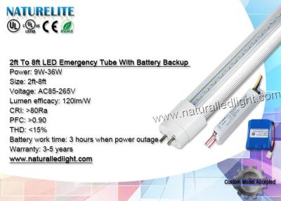 China 2Ft To 8ft 7000K Led Tubes Lights , Led Emergency Tube With Battery Backup for sale