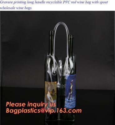 China Eco friendly LONG HANDLE RECYCLABLE PVC WINE BAG, CARRIER BAG,HANDY BAG,GIFT WINE BAG,PROMOTION, PROMOTIONAL PRODUCTS PA for sale