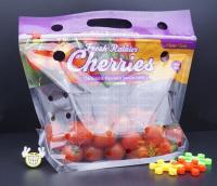 Chine sac d'emballage de fruit pour la fraise/cerise/myrtille, sac imprimé d'emballage de catégorie comestible de fraise de tirette avec la tirette, REC à vendre