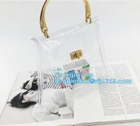 China Fashion transparent handbags clear pvc shoulder bag large capacity tote bag for women, shoulder pvc plastic clear pvc be for sale