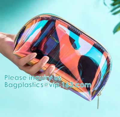 Cina Borsa cosmetica di viaggio olografico di bellezza di Eco, borsa cosmetica donne trasparenti olografiche del laser del PVC della borsa di trucco delle chiare pratica in vendita