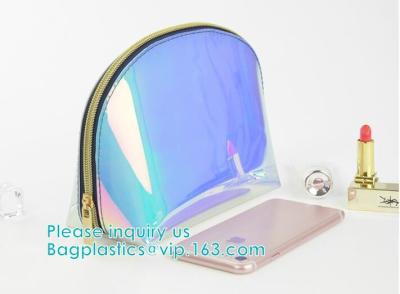 Cina Ologramma olografico del laser di abitudine che cuce la borsa cosmetica di trucco del PVC della borsa del PVC, l'olografico iridescente d'argento metallico delle donne in vendita