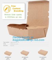 中国 卸売の注文の長方形は包装の昼食の食糧クラフト紙の波形を付けられた郵便利用者箱、クラフトを包む持ち帰り用の料理を型抜きしました 販売のため