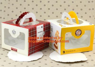 China Custom Print Ribbon Packing Cake Box Carton,Food containers cake box clear pet cake box transparent package china online for sale