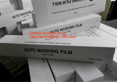 China PE Plastic afplakband beschermende film voor verfbescherming, de Gemakkelijke Scheurende Maskerende Film van de Papieren zakdoekje Autoverf Te koop