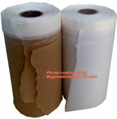 China Easy Masking Paper Adhesive Tape, Brown General Purpose PAPER Adhesive Tape Masking Film For Car Painting Speedy Mask for sale