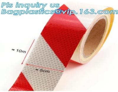 China Aluminized Red And White Reflective Tape For Trucks Metalized Reflective Tape marks for vehicle SECURITY TAPE for sale