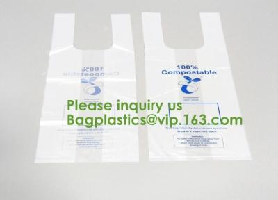 China 100% Biodegradable Compostable T-Shirt Vest Bag Shopping, Home, Decoration, Wedding, Supermarket, Restaurant, Bake for sale
