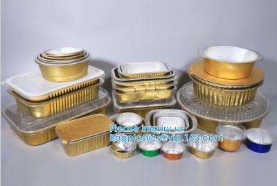 China Rectangle Shaped Disposable Aluminum Foil Pan Take-Out Food Containers With Aluminum Lids/Without Lid for sale